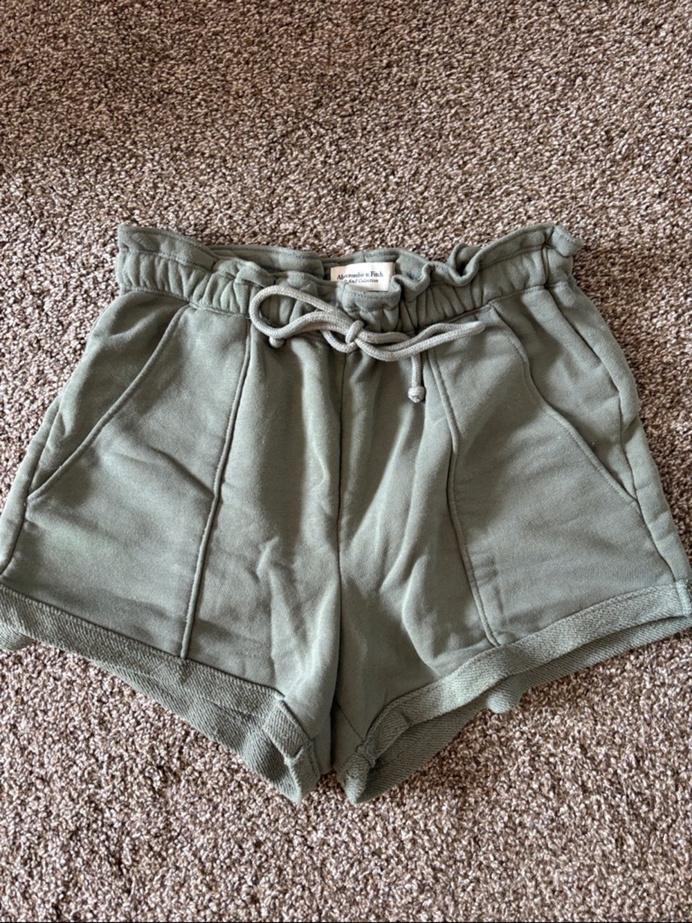 Abercrombie & Fitch Olive Green Drawstring Women's Shorts